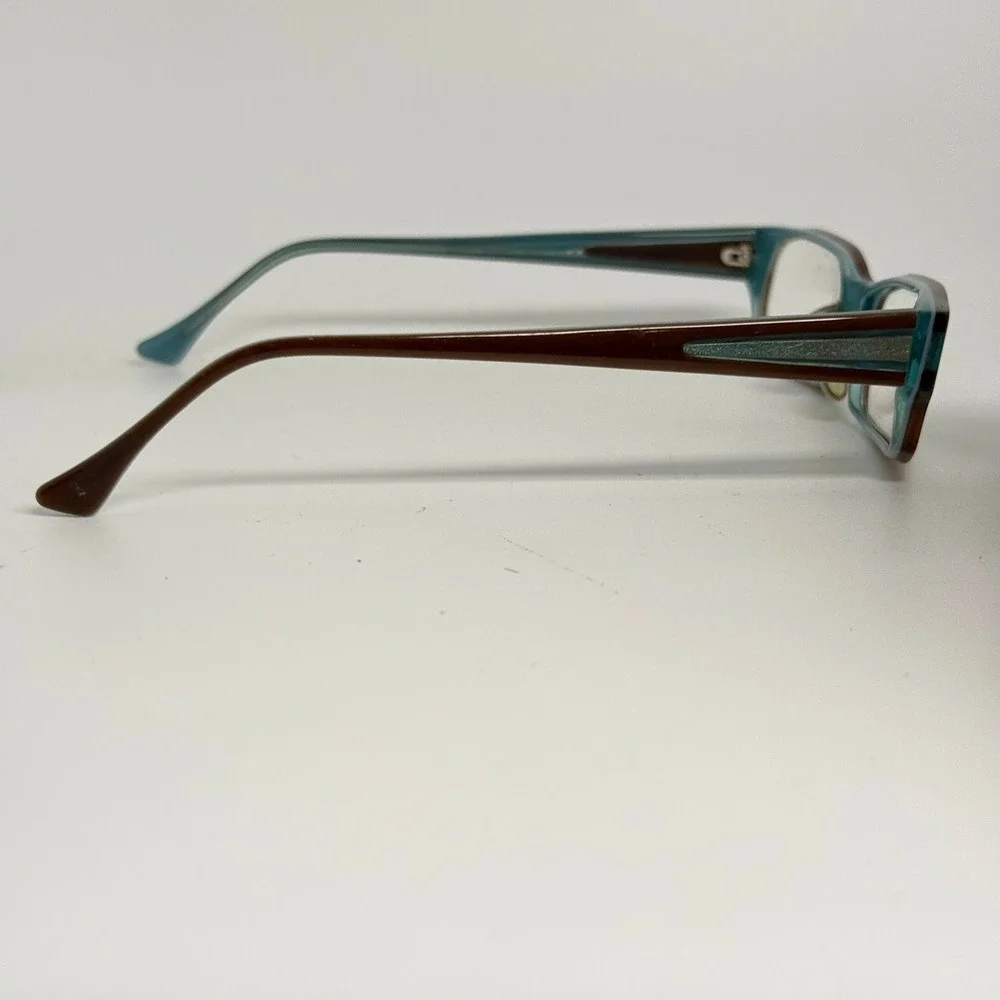 Prodesign Denmark 4632 Brown Teal Rectangular Eyeglass Frames 53-18-135